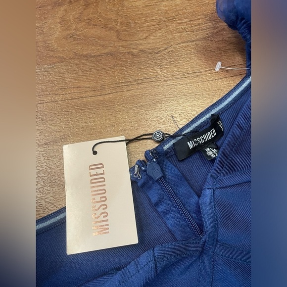 NEW Missguided Bandage Bodycon Navy Royal  Blue Mini Formal Event Dress Sz 2 - Picture 6 of 7